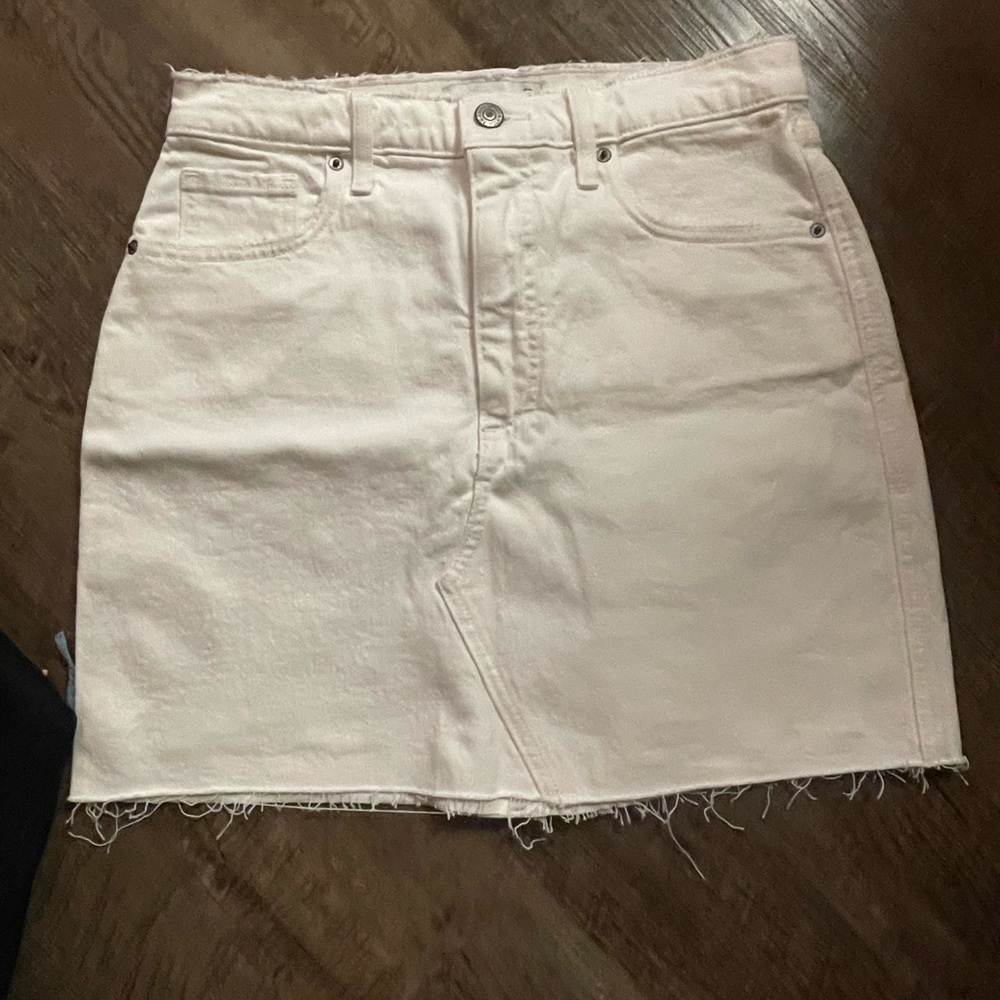 White jean skirt